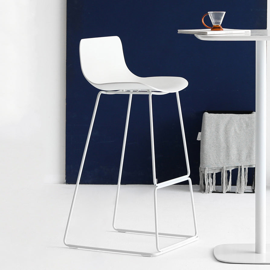 Nordic Bar-stool Plastic Counter Bar Stool for Kitchen Bar with Metal Legs
