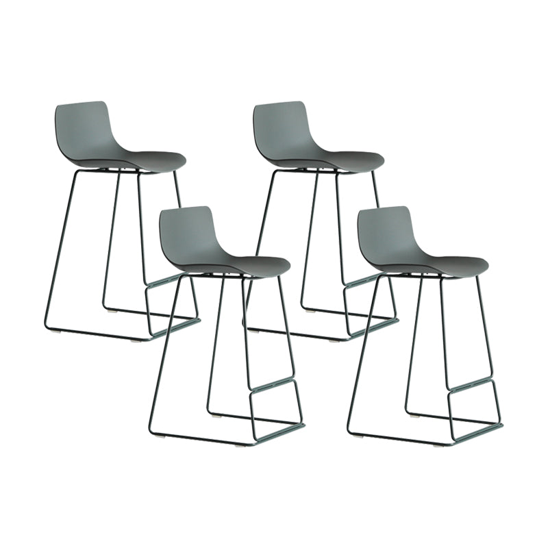 Nordic Bar-stool Plastic Counter Bar Stool for Kitchen Bar with Metal Legs