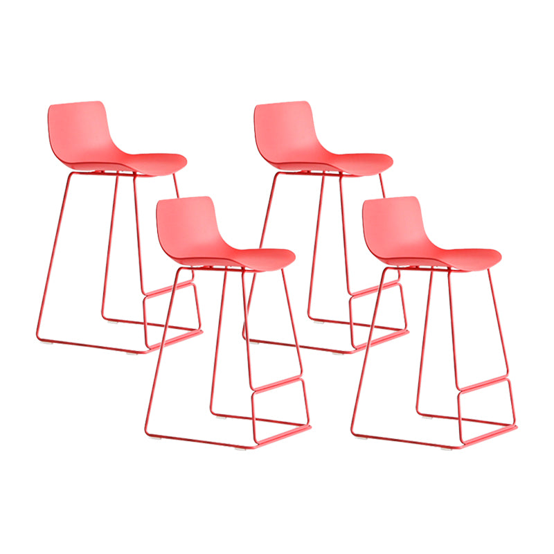 Nordic Bar-stool Plastic Counter Bar Stool for Kitchen Bar with Metal Legs