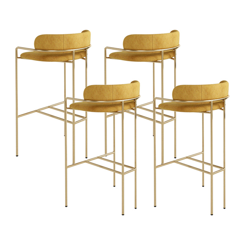 29.53" Glam Bar and Counter Stool Low Back Stool with 4 Metal Legs