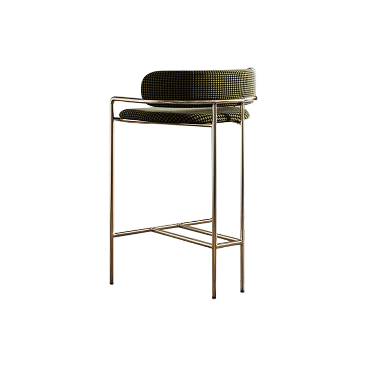 29.53" Glam Bar and Counter Stool Low Back Stool with 4 Metal Legs