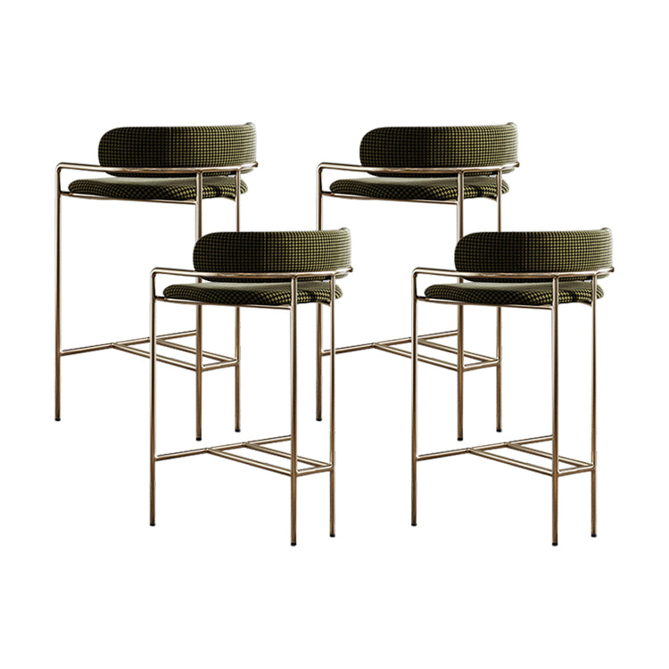 29.53" Glam Bar and Counter Stool Low Back Stool with 4 Metal Legs
