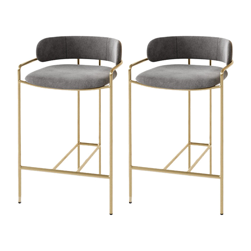29.53" Glam Bar and Counter Stool Low Back Stool with 4 Metal Legs