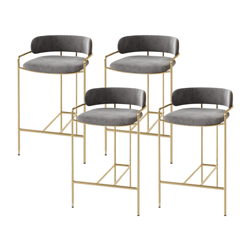 29.53" Glam Bar and Counter Stool Low Back Stool with 4 Metal Legs