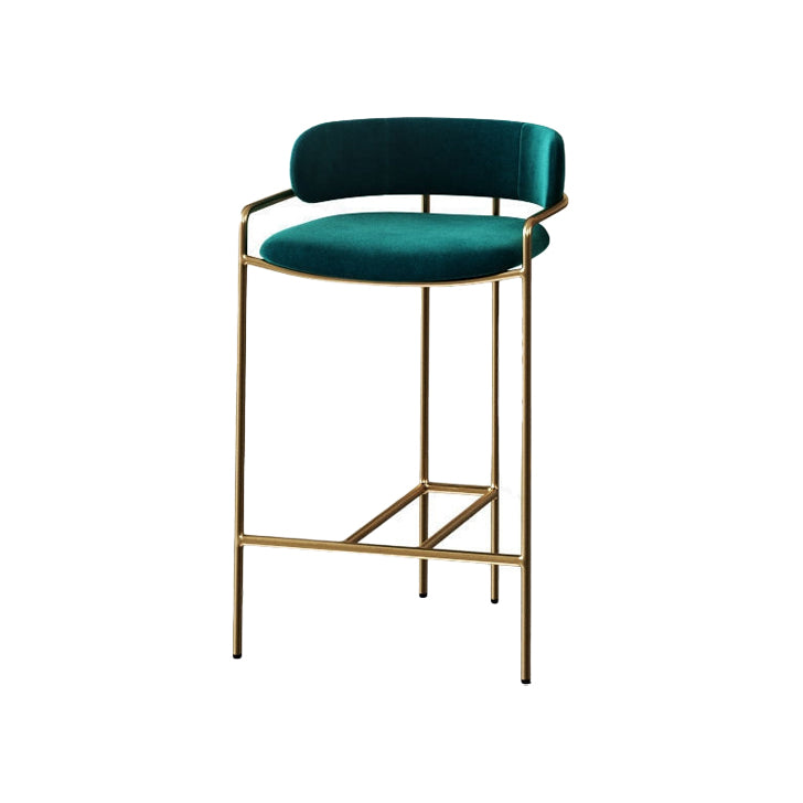 29.53" Glam Bar and Counter Stool Low Back Stool with 4 Metal Legs