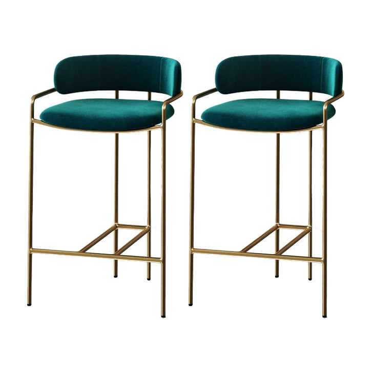 29.53" Glam Bar and Counter Stool Low Back Stool with 4 Metal Legs