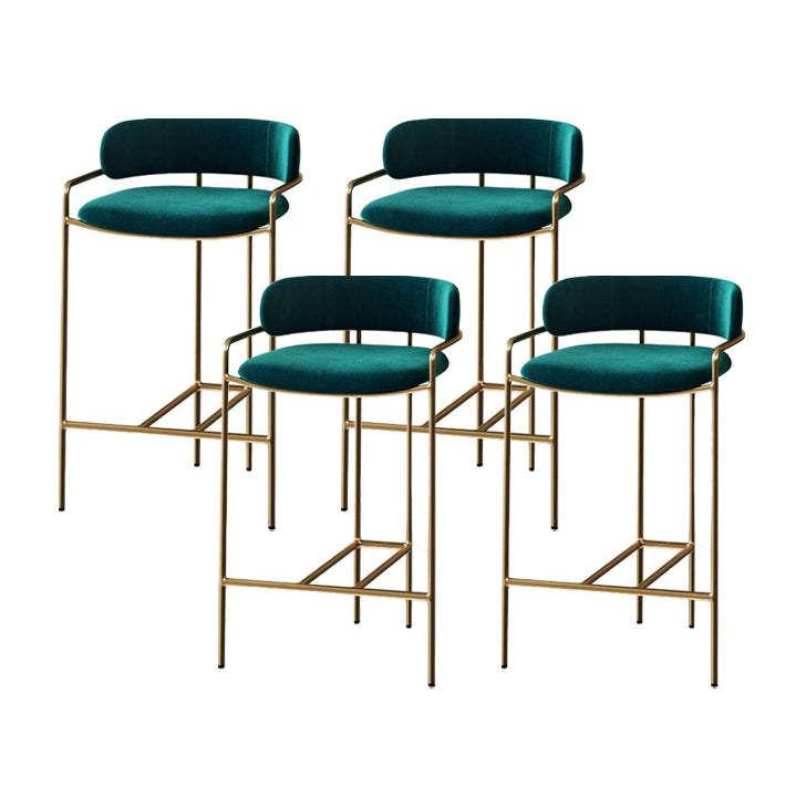 29.53" Glam Bar and Counter Stool Low Back Stool with 4 Metal Legs
