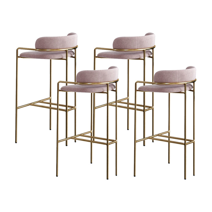 29.53" Glam Bar and Counter Stool Low Back Stool with 4 Metal Legs