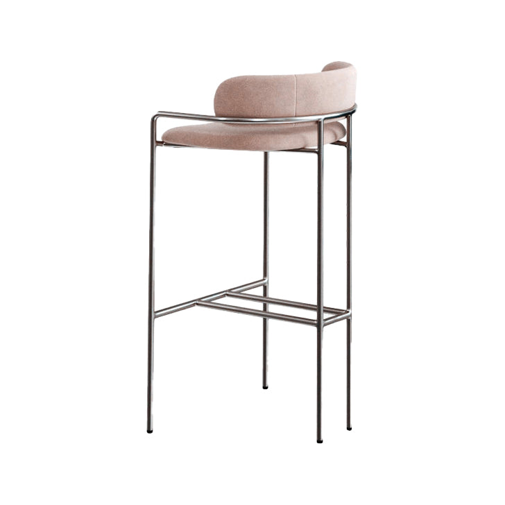 29.53" Glam Bar and Counter Stool Low Back Stool with 4 Metal Legs