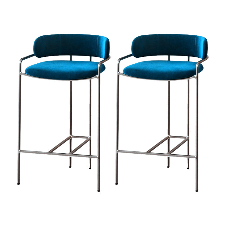 29.53" Glam Bar and Counter Stool Low Back Stool with 4 Metal Legs