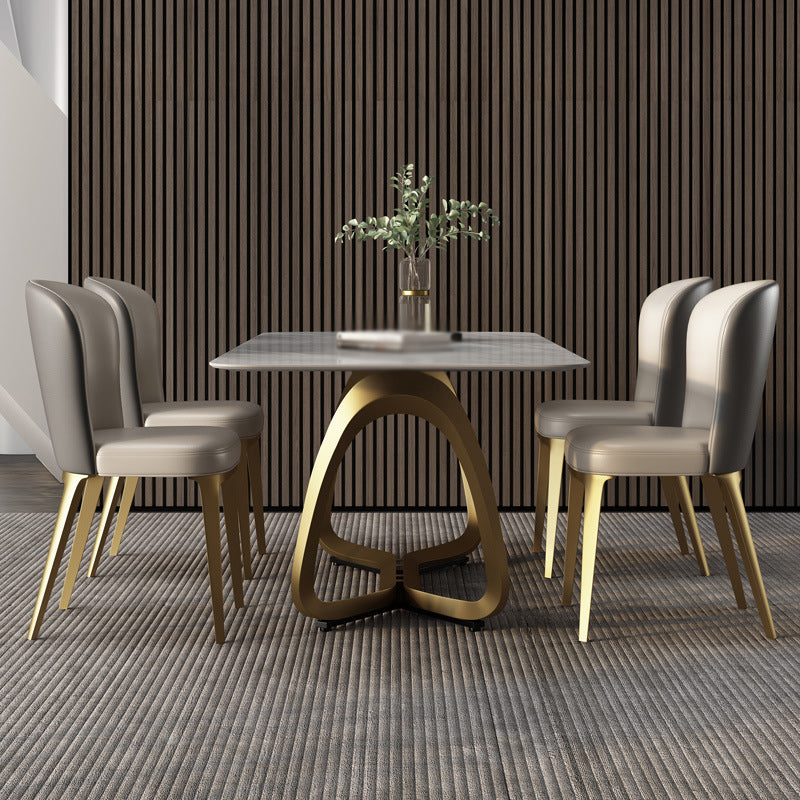 Luxury Sintered Stone Dining Set Rectangle 1/2/5/6/7 Pieces Dining Table with Chairs