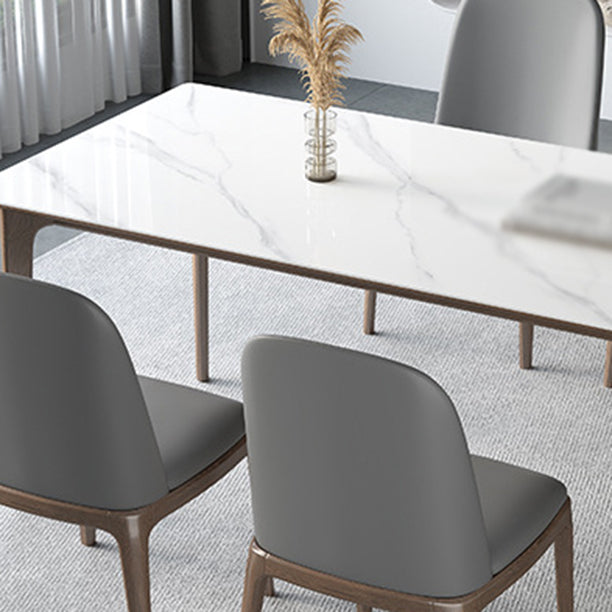 Modern Rectangle Sintered Stone Top Dining Set 1/2/3/4/5/7 Pieces Dining Table with Chairs