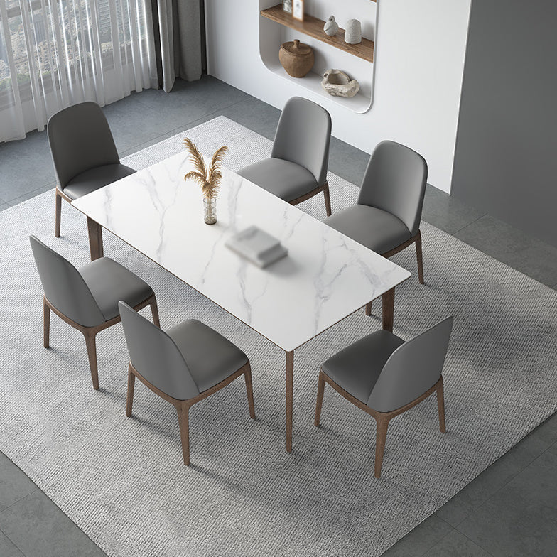 Modern Rectangle Sintered Stone Top Dining Set 1/2/3/4/5/7 Pieces Dining Table with Chairs
