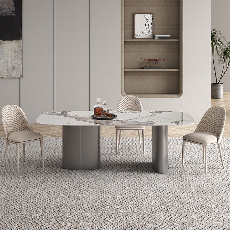 Modern Sintered Stone Top Dining Set Rectangle 1/4/5/6 Pieces Dining Table with Chairs