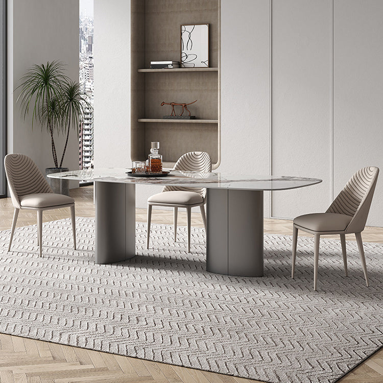 Modern Sintered Stone Top Dining Set Rectangle 1/4/5/6 Pieces Dining Table with Chairs