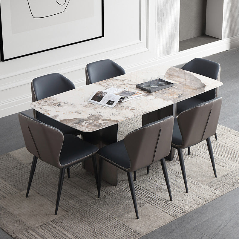 Modern Sintered Stone Top Dining Set Rectangle 1/4/5/7 Pieces Dining Table with Chairs