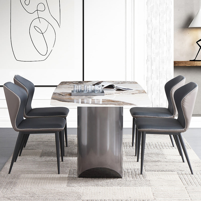 Modern Sintered Stone Top Dining Set Rectangle 1/4/5/7 Pieces Dining Table with Chairs