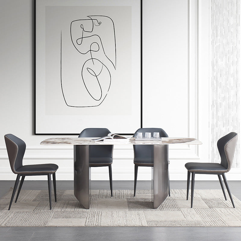 Modern Sintered Stone Top Dining Set Rectangle 1/4/5/7 Pieces Dining Table with Chairs