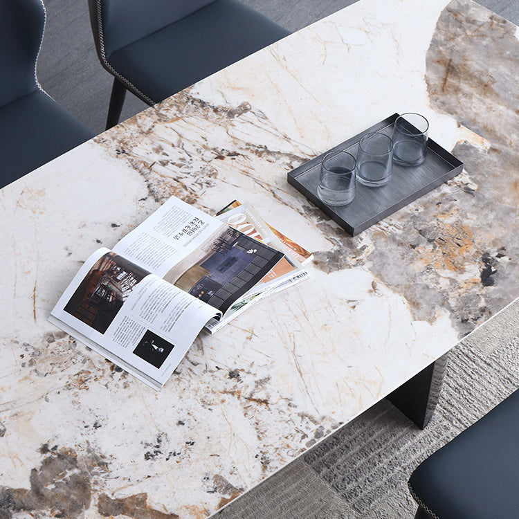 Modern Sintered Stone Top Dining Set Rectangle 1/4/5/7 Pieces Dining Table with Chairs