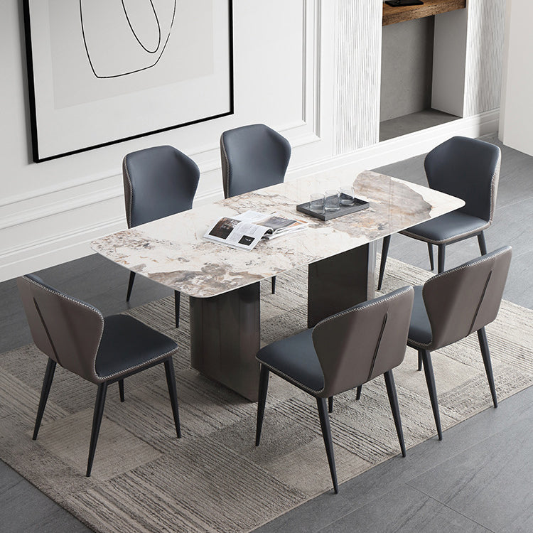 Modern Sintered Stone Top Dining Set Rectangle 1/4/5/7 Pieces Dining Table with Chairs