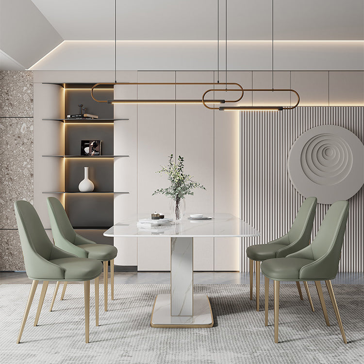 Designer Style Sintered Stone Top Dining Set Rectangle 1/2/5/6 Pieces Table with Chairs