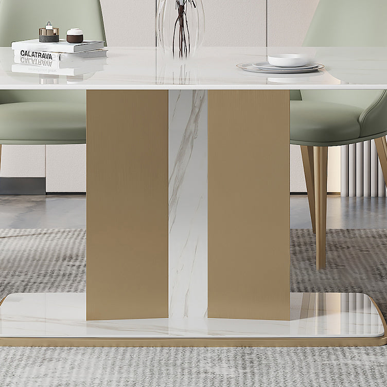 Designer Style Sintered Stone Top Dining Set Rectangle 1/2/5/6 Pieces Table with Chairs