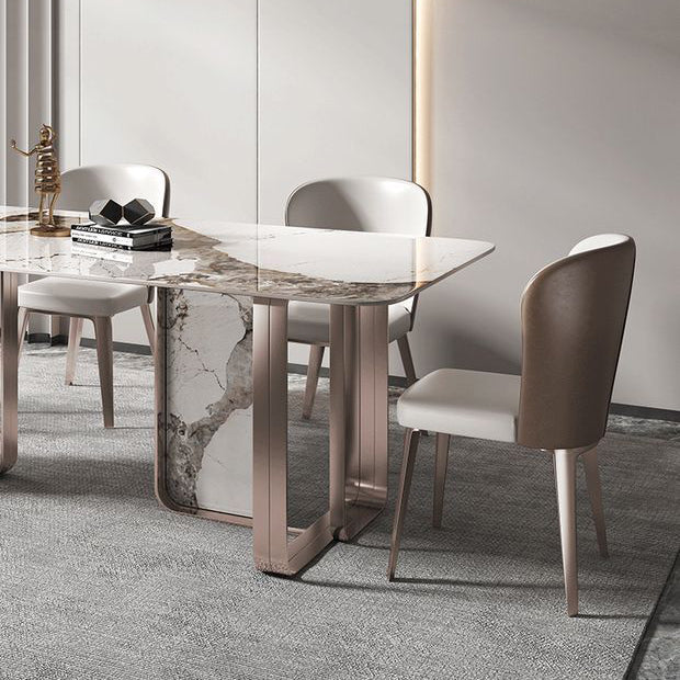 Luxury Rectangle Sintered Stone Dining Set 1/4/5/7 Pieces Dining Table with Chairs