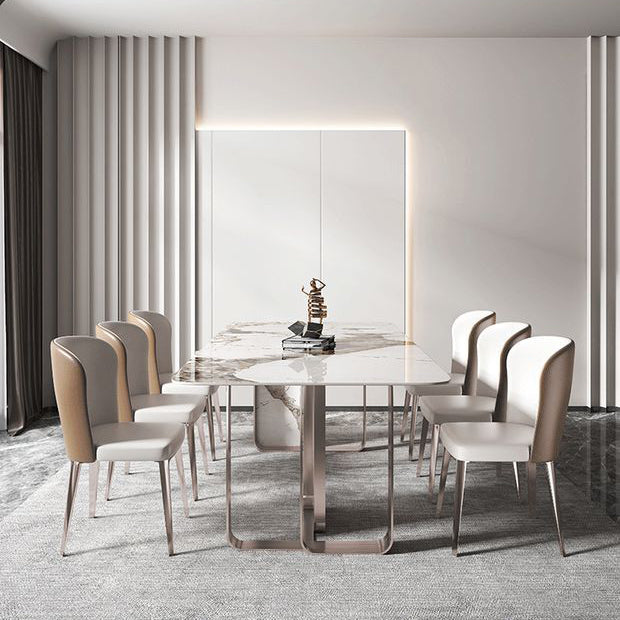 Luxury Rectangle Sintered Stone Dining Set 1/4/5/7 Pieces Dining Table with Chairs