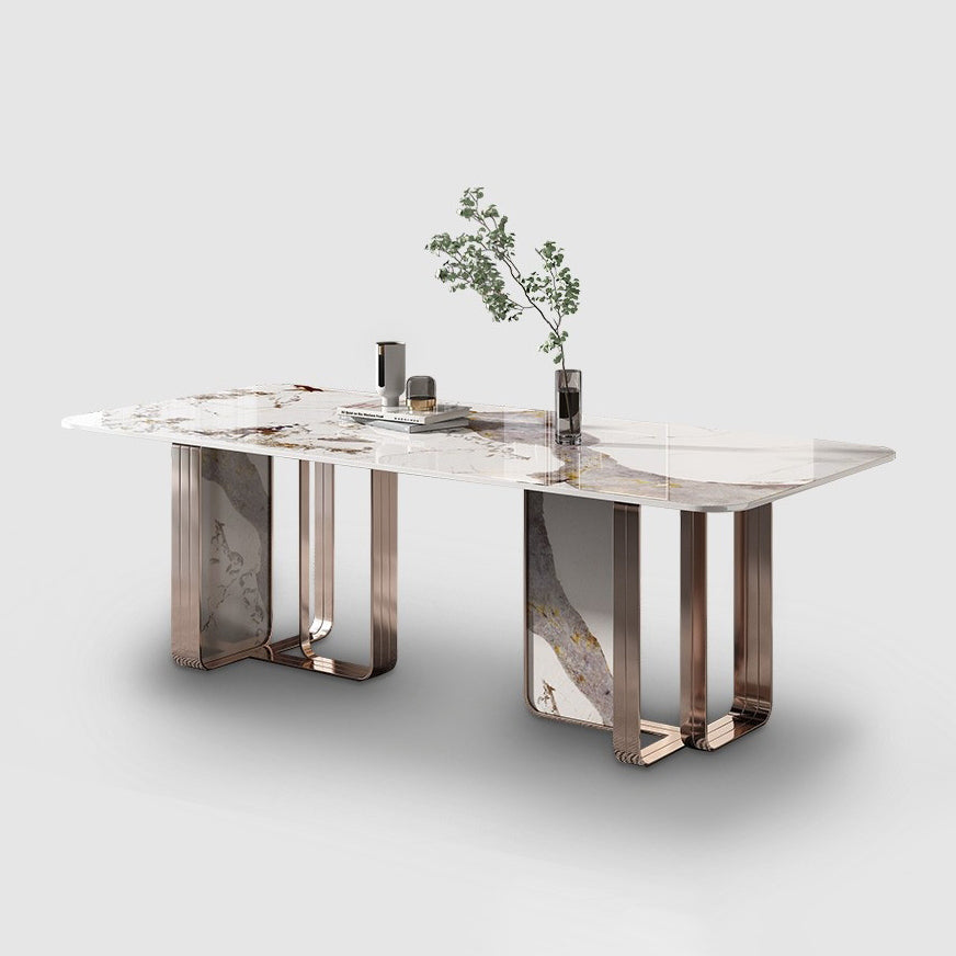 Luxury Rectangle Sintered Stone Dining Set 1/4/5/7 Pieces Dining Table with Chairs