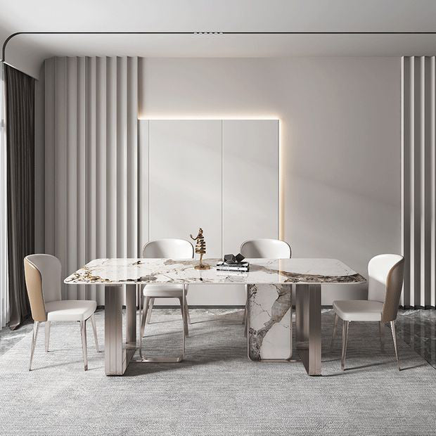 Luxury Rectangle Sintered Stone Dining Set 1/4/5/7 Pieces Dining Table with Chairs