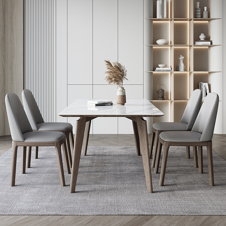 Modern Rectangle Sintered Stone Top Dining Set 1/4/5/7 Pieces Dining Table with Chairs