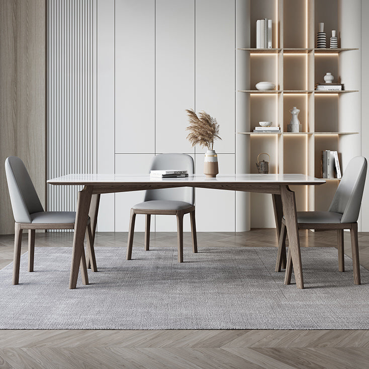 Modern Rectangle Sintered Stone Top Dining Set 1/4/5/7 Pieces Dining Table with Chairs
