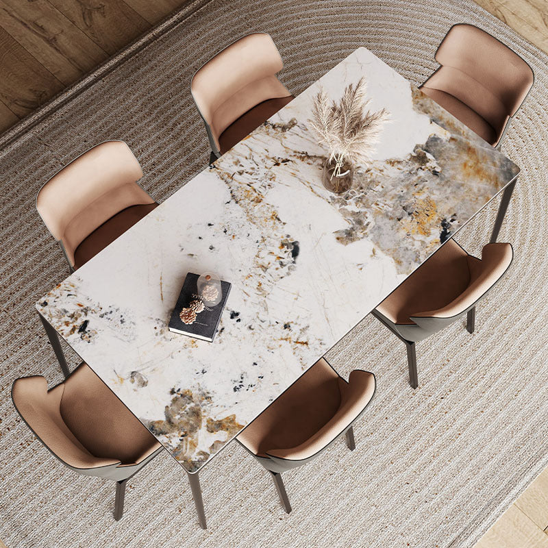 Designer Style Rectangle Sintered Stone Dining Set 1/2/5/7 Pieces Dining Table with Chairs