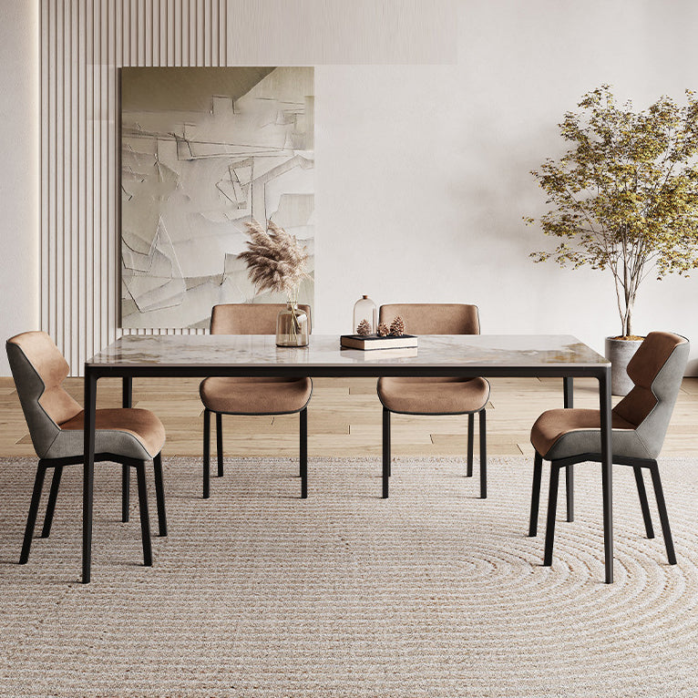 Designer Style Rectangle Sintered Stone Dining Set 1/2/5/7 Pieces Dining Table with Chairs