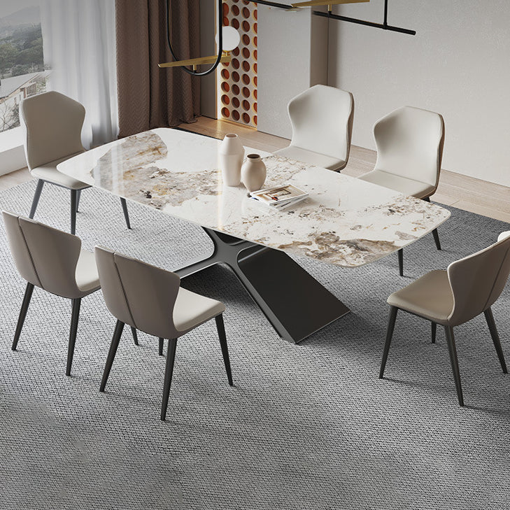 Modern Rectangle Sintered Stone Dining Set 1/2/4/5/6/7 Pieces Dining Table with Chairs