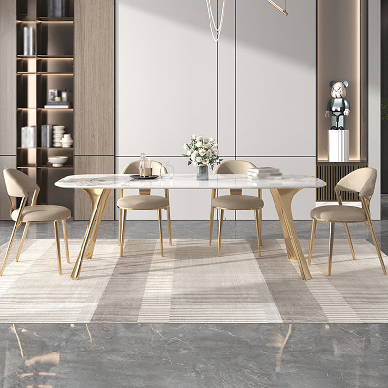 Nordic Glam Sintered Stone Dining Table Set 1/4/5/7 Pieces Dining Set for Home