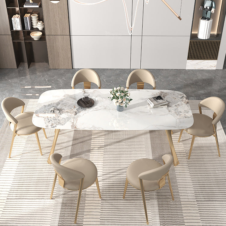 Nordic Glam Sintered Stone Dining Table Set 1/4/5/7 Pieces Dining Set for Home