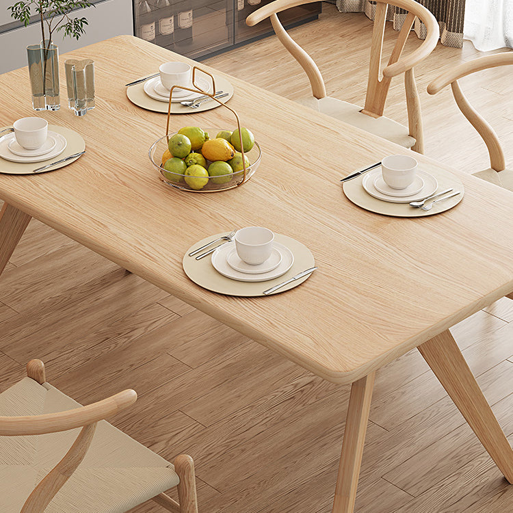 Modern Beige Dinette Set 1/2/4/5 Pieces Rectangle Ash Wood Dining Table Set