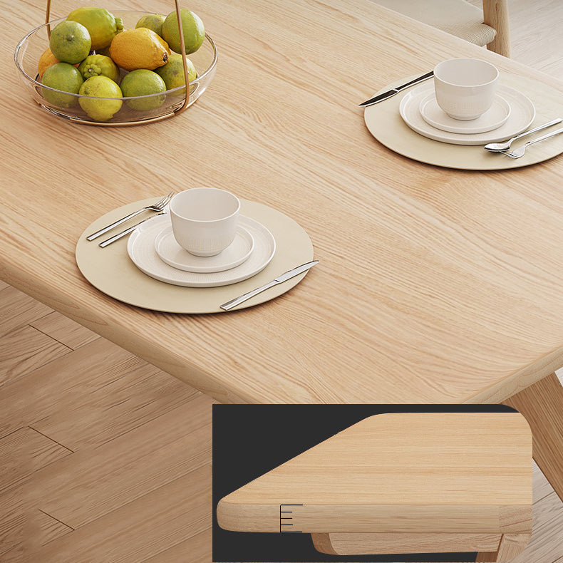 Modern Beige Dinette Set 1/2/4/5 Pieces Rectangle Ash Wood Dining Table Set