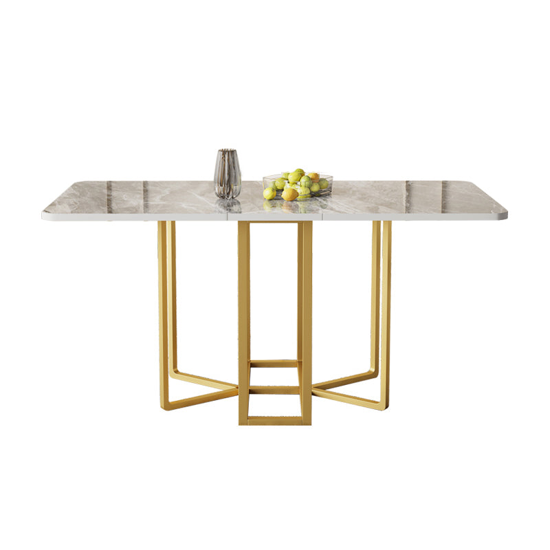 Modern Rectangle Dinette Set 1/2/5 Pieces Foldable Dining Table Set with Sintered Stone