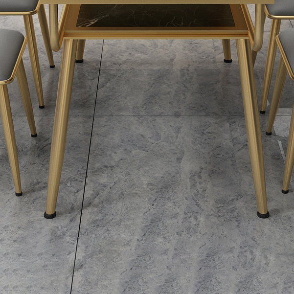 Traditional Luxury Dining Table Rectangle 4 Legs Dining Table with Gold Frame