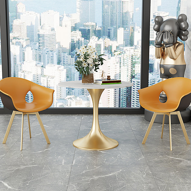 Table à manger ronde en pierre frittée Table tulipe de luxe traditionnelle