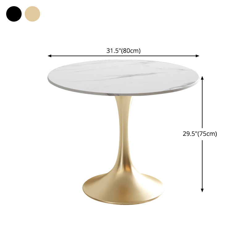 Table à manger ronde en pierre frittée Table tulipe de luxe traditionnelle