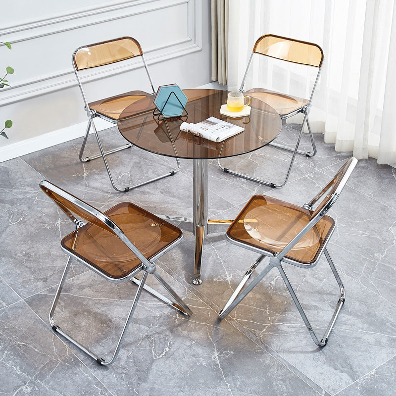 Glass Top Dining Table Modern Dining Table with Pedestal Base