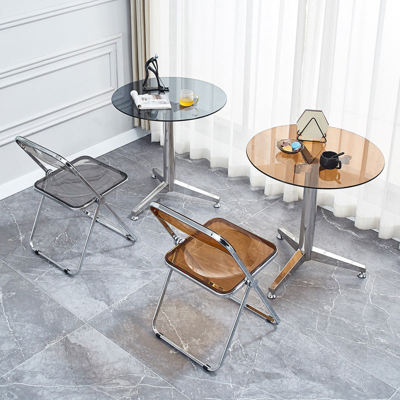 Glass Top Dining Table Modern Dining Table with Pedestal Base