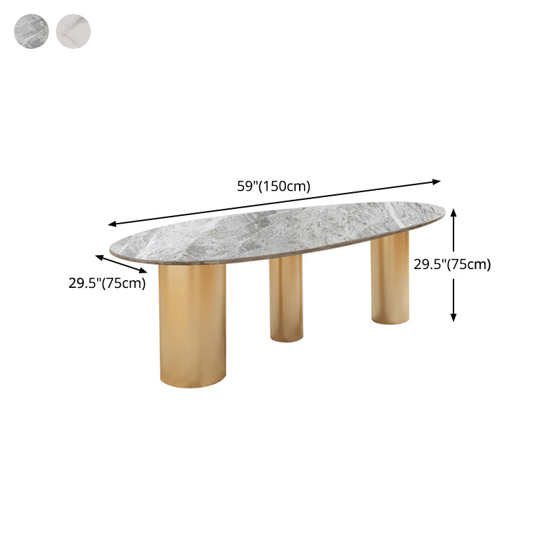 Sintered Stone Dining Table Traditional Luxury Table with Gold Frame