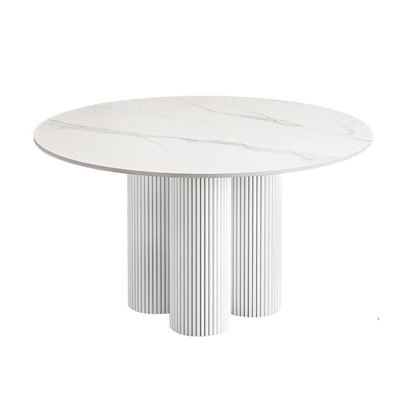 Round Standard Height Dining Table Modern White Wood Dining Site Table