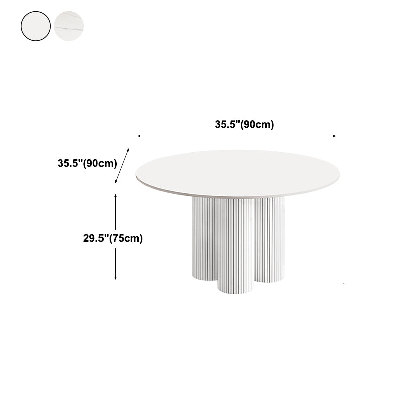 Round Standard Height Dining Table Modern White Wood Dining Site Table