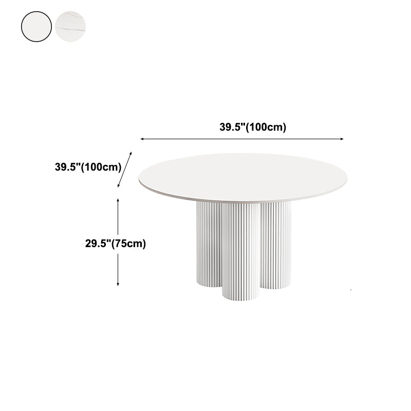 Round Standard Height Dining Table Modern White Wood Dining Site Table
