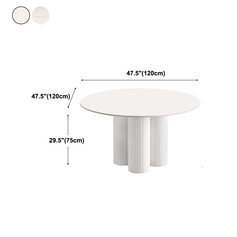 Round Standard Height Dining Table Modern White Wood Dining Site Table
